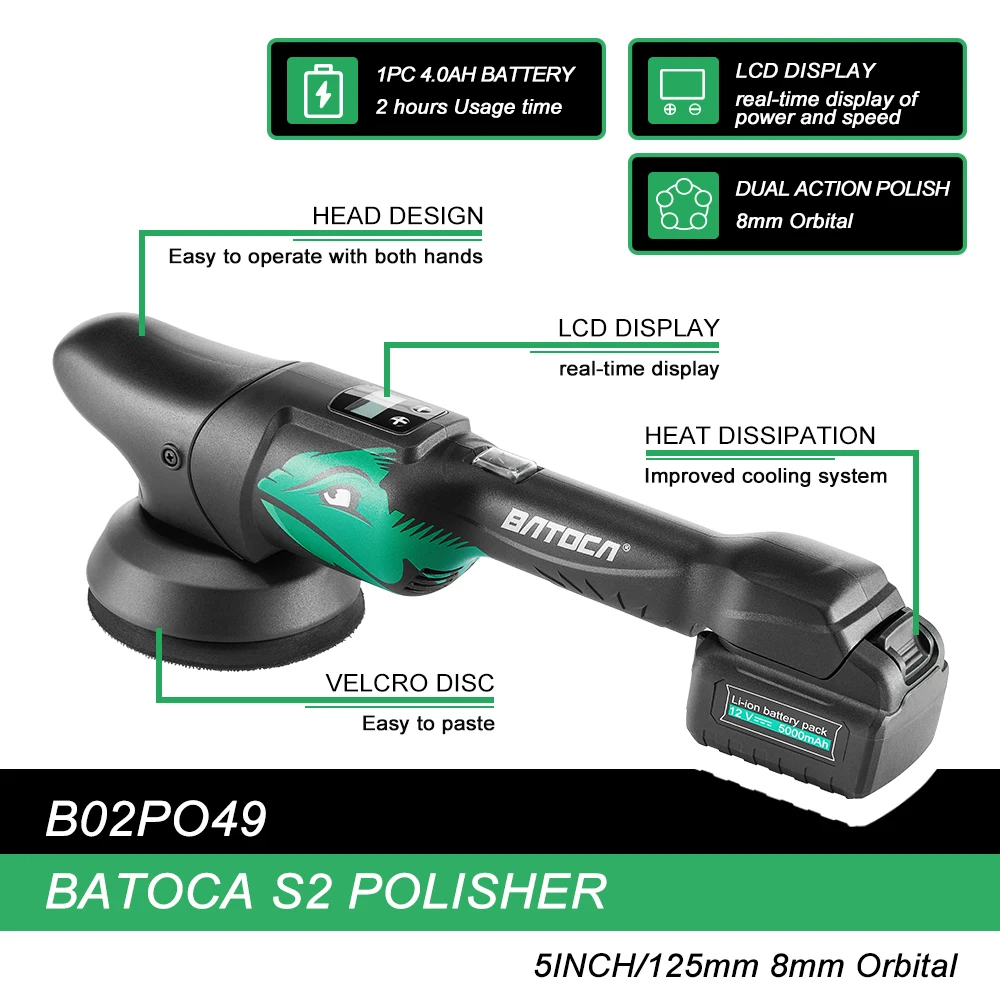 BATOCA S2 12V Cordless Car Pol - Orbital Polisher Da recension och pris