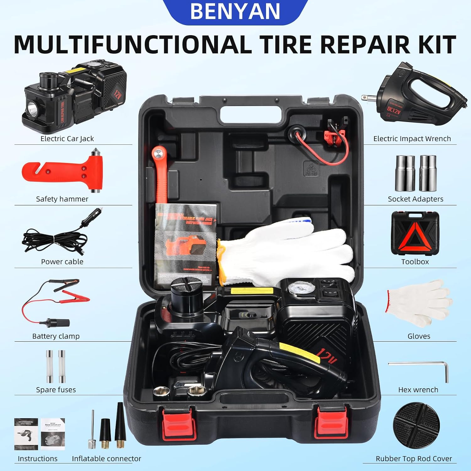 Electric Car Jack kit 5 Ton 12 - Hydraulic Car Lift recension och pris