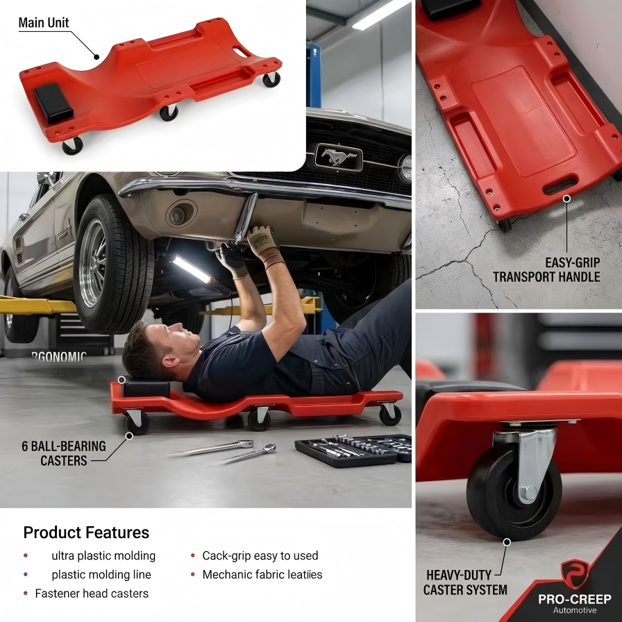40'' 6-Wheel Heavy Duty Mechan - Garage Creeper Roller recension och pris