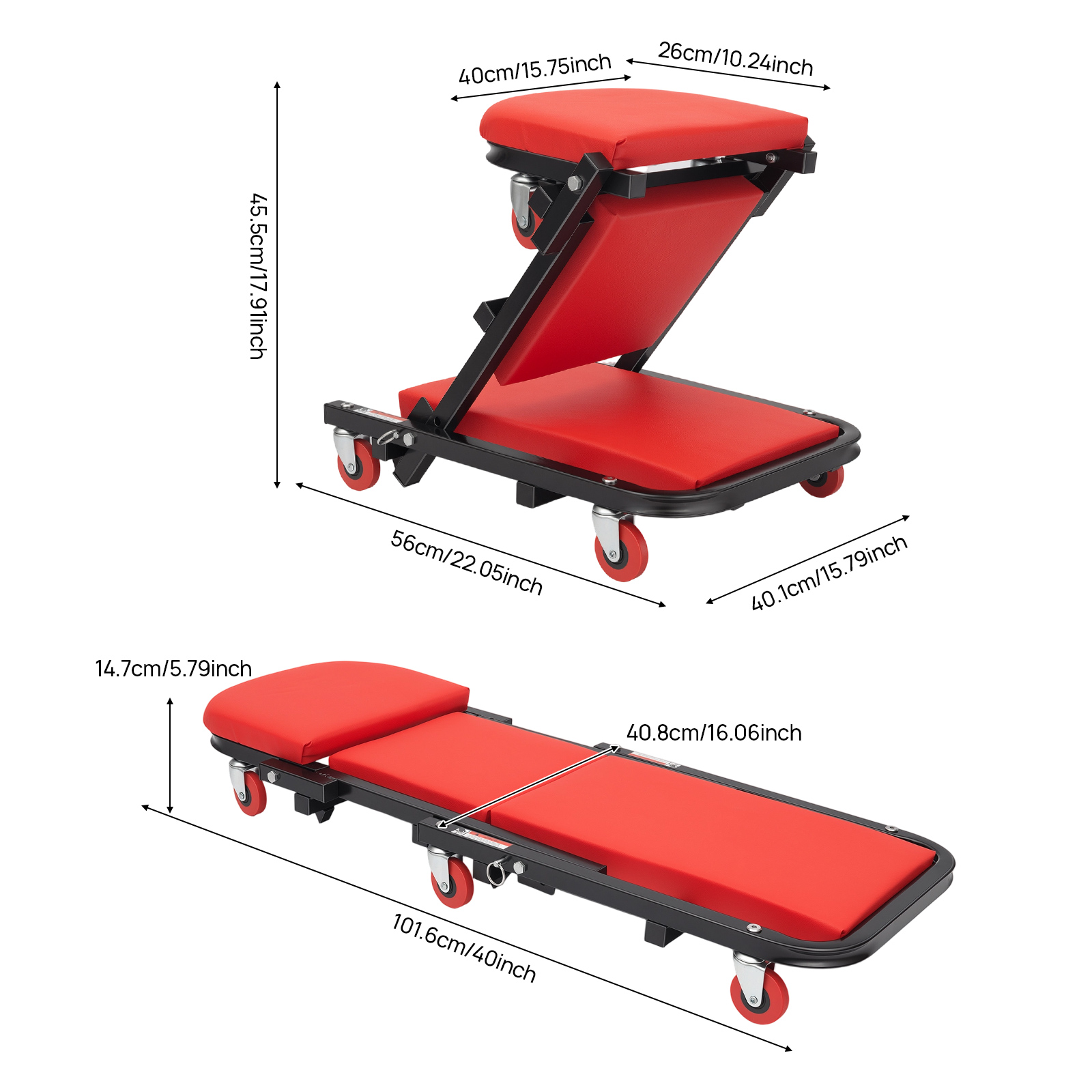 Foldable Mechanic Z Creeper 2- - Garage Creeper Roller recension och pris
